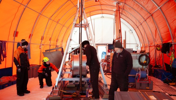 Hot water drilling is underway