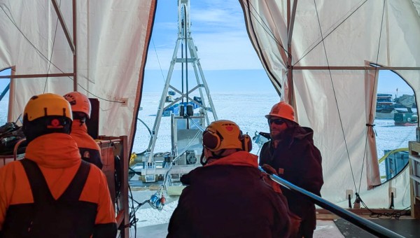 Hot water drilling gets underway!